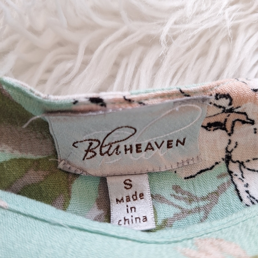 Blu Heaven Mint Green Floral Ruffle Cold-Shoulder Dress - Picture 9 of 14